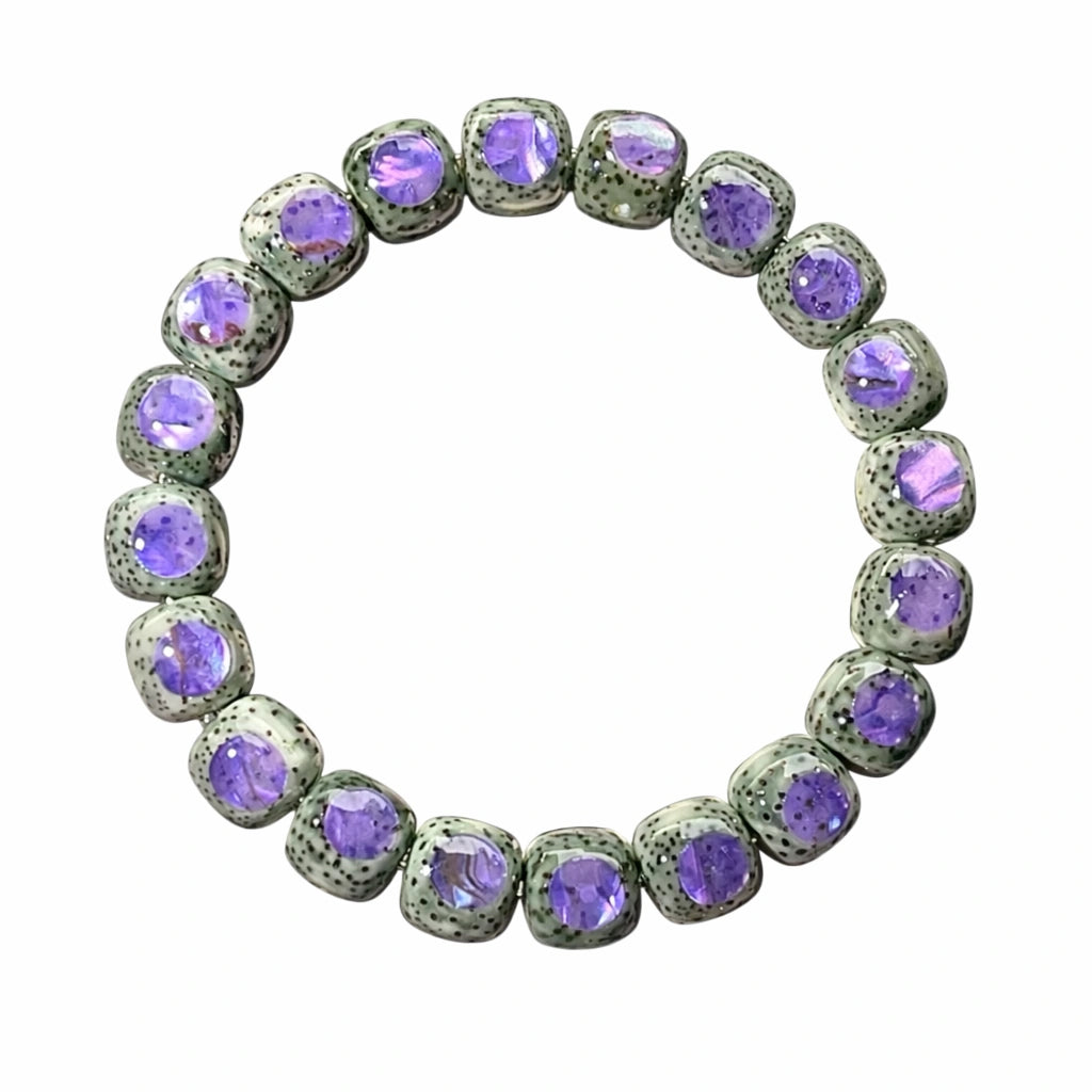 Aurora · Bodhi Seeds Fidget Bracelet · Abalone Shell Inlay