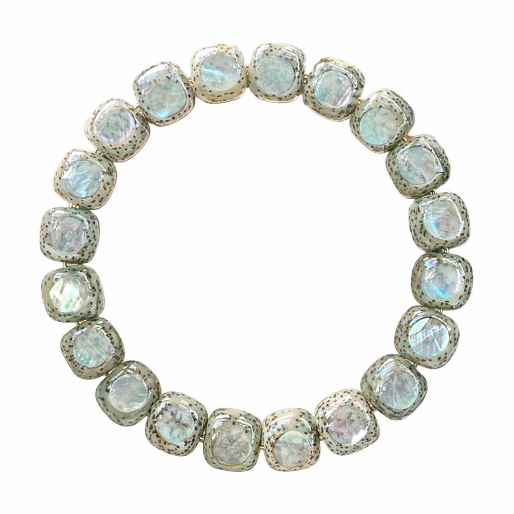 Aurora · Bodhi Seeds Fidget Bracelet · Abalone Shell Inlay