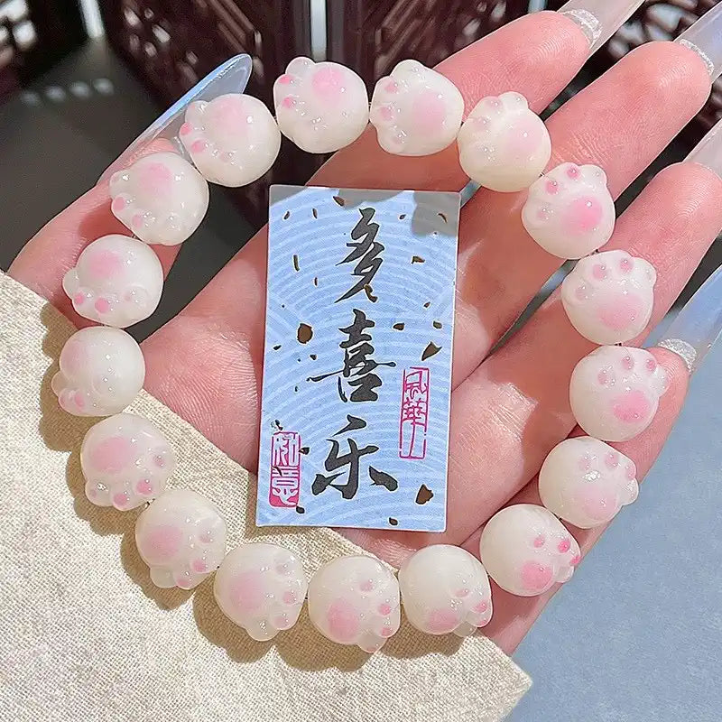 Cat Paw ·  Bodhi Seeds  Fidget Bracelet